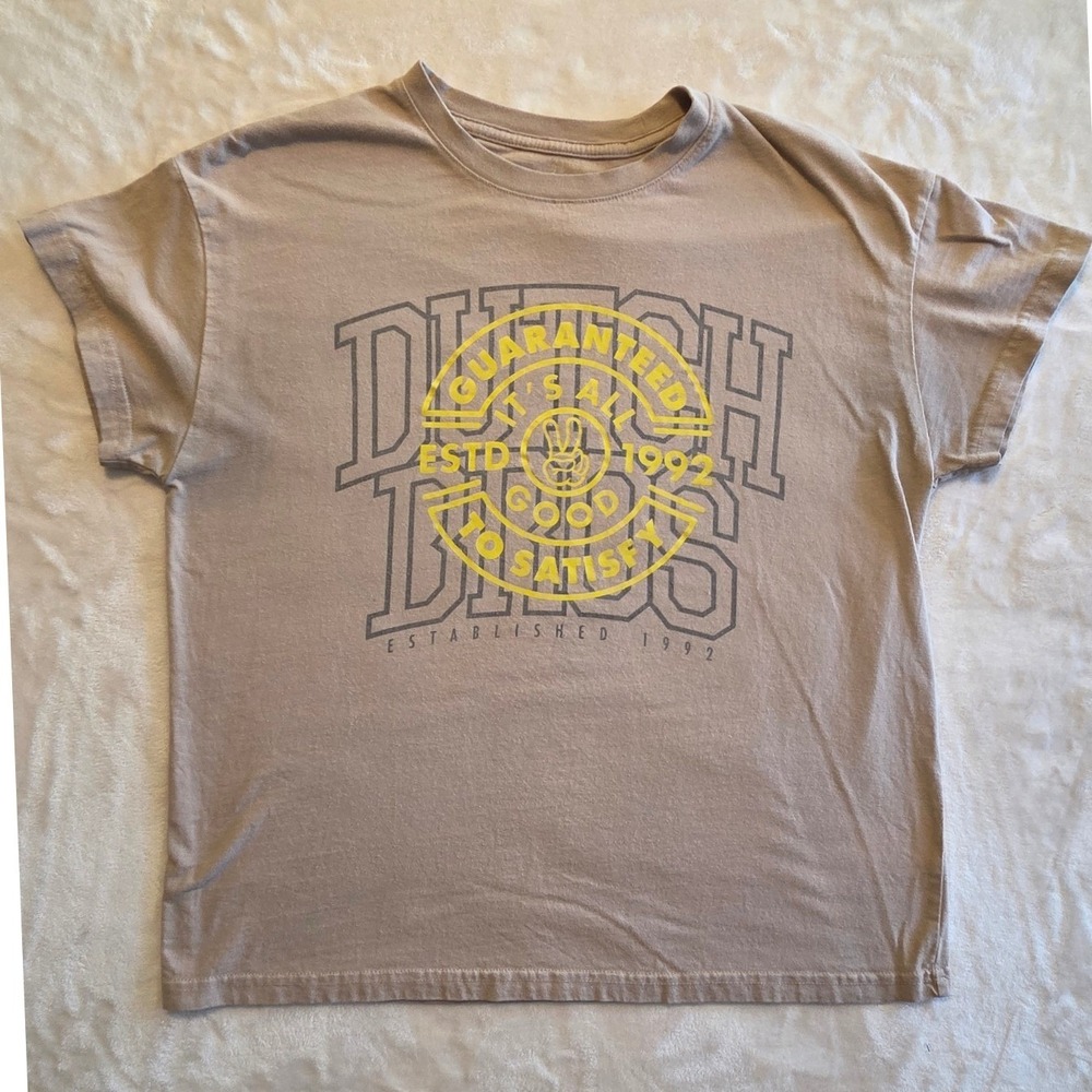 Dutch Bros Coffee Estd 1992 Graphic Tee Beige Small Streetwear